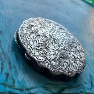 Antique hand-engraved compact